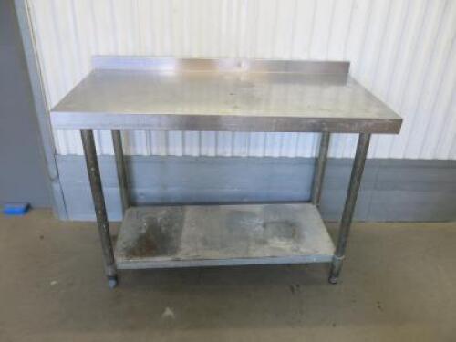 Stainless Steel Prep Table with Shelf Under, Size H93 x W120 x D60cm.