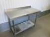 Stainless Steel Prep Table with Shelf Under, Size H93 x W120 x D60cm. - 2