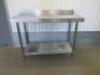 Stainless Steel Prep Table with Shelf Under, Size H93 x W120 x D60cm. - 3