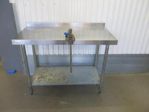 Vogue Stainless Steel Prep Table with Can Opener & Shelf Under, Size H90 x W90 x D60cm.