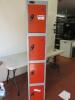 Probe Bank of 4 Personnel Lockers with Keys. Size (H) 180 x 30cm x 30cm.