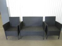 Rattan Garden Set to Include: 1 x 2 Seater Sofa & 2 x Armchairs.