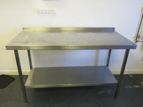 Stainless Steel Prep Table with Shelf Under, Size H90 x W140 x D65cm.