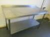 Stainless Steel Prep Table with Shelf Under, Size H90 x W140 x D65cm. - 2