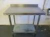 Stainless Steel Prep Table with Shelf Under, Size H95 x W90 x D60cm.