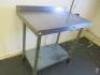 Stainless Steel Prep Table with Shelf Under, Size H95 x W90 x D60cm. - 2