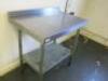 Stainless Steel Prep Table with Shelf Under, Size H95 x W90 x D60cm. - 2