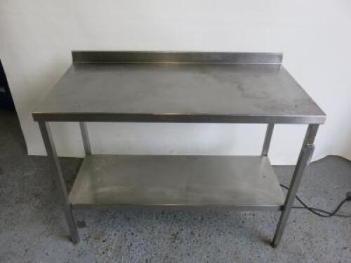 Stainless Steel Prep Table with Shelf Under, Size H85 x W117 x D60cm.