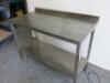 Stainless Steel Prep Table with Shelf Under, Size H85 x W117 x D60cm. - 2