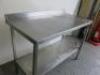 Stainless Steel Prep Table with Shelf Under, Size H85 x W117 x D60cm. - 3