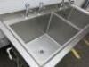 Vogue Stainless Steel Double Bowl Sink with Aquajet Pre Rinse, Size H100 x W141 x D60cm. - 4