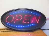 Hanging LED Open Sign.