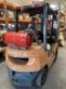 Toyota Model 42-7FG25 LPG Fork Lift Truck, 5m Three Stage Mast with Side Shift.S/N 42368, Year 2004NOTE: Key not present at the time of lotting, hours unknown and running condition currently unknown (Pending Update).Lot Update: 31/7/2023. Forklift Hrs 285 - 8