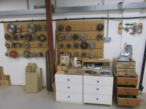 Large Quantity of Assorted Machine Tooling & Blades for Spindle Moulders & Saws (As Pictured/Viewed).