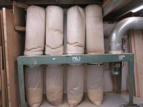 P&J 4 Bag Dust Extractor, Model PJ4-7.5-3I, S/N 12767, DOM 2004.