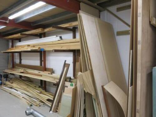 Stock of Assorted Lengths of Timber, Sheet Material & Offcut Wood/Board (As Pictured/Viewed).