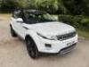 NY14 GBE: Land Rover Range Rover Evoque Prestige, 9 Speed Auto in white. Diesel, 2179cc, Mileage 77,000. MOT Expires 17/08/2023.Sold with Key.LOT Update 25/7/23:Vehicle is now sold with V5, 2 x Keys & Keys to Thule Roof Bars.&nbsp;
