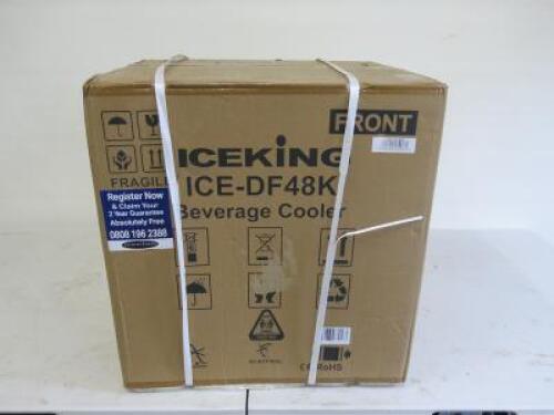 Boxed/New Ice King Table Top Mini Drinks Fridge, Model ICE-DF48K.