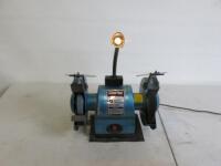 Clarke Metal Worker 8" Bench Grinder with Lamp, Model CBG8370LW.