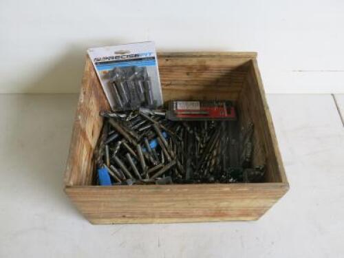 Box Containing Large Quantity of Metal & Wood Drill Bits (As Viewed/Pictured).