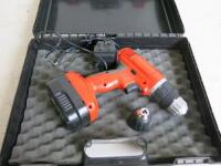 Black & Decker Cordless 12v Drill. Comes with Battery, Power Supply & Carry Case.