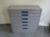 VANKIT 5 Drawer Metal Van Rack, Size H105 x W102 x D46cm & 2 x Assorted Sized Top Trays.