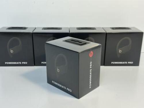 5 x Beats Powerbeats Pro, Moss ZML, Totally Wireless, High Performance Bluetooth Earphones with Charge Case & Lighting Cable, Model A2047 (Boxed/Sealed).