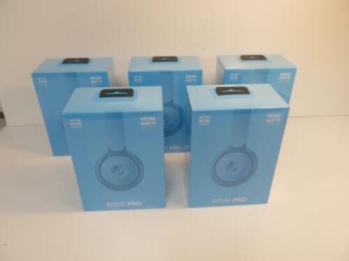 5 x Beats Solo Pro Pharrell Williams More Matte Noise Canceling On-Ear Wireless Bluetooth Headphones with Carry Case & Lighting Cable, Model Light Blue ZML (Boxed/Sealed).