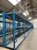 Blue Low Level Racking with Galvanised Shelves to Include: 35 x 2.2m Uprights, Quantity of 1 Tonne Cross Beams & Galvanised Shelving In-fills