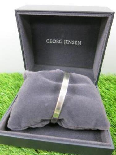 Vintage Georg Jensen Vivianna Torun Silver 925, Small Diamond Band in Presenta Bangletion in Presentation Case.