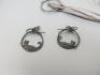 Vintage Silver 925 Hair Clip, Silver 925 Pair of Earrings & Metal Keyring with Small Cat & Mouse Depictions. - 3