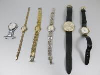 6 x Assorted Vintage Watches to Include:- Avia 17 Jewel Incabloc, Excel Quartz, Accurist 21 Jewel Lady's, Junchans Quartz, Ingersoll Quartz & a Ingersol Quartz Nurses Watch.