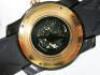 Tendence Skeleton Gulliver Water Resistant 10ATM Registered Design Wrist Watch, Rose Gold Coloured & Black Face (50mm) with Large Numerals, Rubber Tendence Strap. - 5