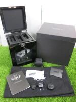 Wolf Modul 2.7 Watch Winder Box, with Quick Start Guide, Key and Attachments. Note: No Watch.