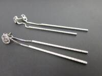 Gucci GG Running 18ct White Gold Diamond Long Drop Earrings. In Presentation Case.