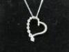 Damas Les Exclusives Diamond & 750 White Gold Heart Silhouette Pendant with Chain, Stamped 750, Italy, 944 VI. Approx. 26 Diamonds Ranging from 3mm to Chips. In Box Missing Pad. - 3