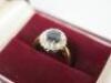 Diamond & Dark Centre Stone Set 9ct Yellow Gold Ring with White Gold Clasp. Stamped AL, 325 with Additional Stamps. 10 x Round Cut Diamonds & Centre 5mm Dark Stone. Comes with Ring Box. NOTE: Dk stone believed to be Sapphire but unchecked (sold as viewed - 4