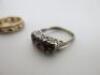 2 x Vintage Ladies Rings to Include: 1 x Silver Ring with 5 Red Stones & 1 x 9ct Gold Ring with Red & Clear Stones. - 2