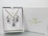 Isle of Wight Silver 925 Pearl Necklace & Ear Ring Set. Comes with Original Box.