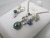 Isle of Wight Silver 925 Pearl Necklace & Ear Ring Set. Comes with Original Box. - 3