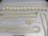 15 x Items of Imitation Pearl Jewellery to Include: 6 x Necklaces, 7 x Pairs of Ear Rings, 2 x Hair Pins. NOTE: 2 x Pairs of Earrings are 925 Silver & Believed to be Real Pearls. - 4