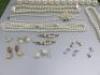 15 x Items of Imitation Pearl Jewellery to Include: 6 x Necklaces, 7 x Pairs of Ear Rings, 2 x Hair Pins. NOTE: 2 x Pairs of Earrings are 925 Silver & Believed to be Real Pearls. - 5