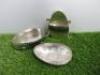 Pair of Silver Trinket Egg Shape Pots with Legs. - 2