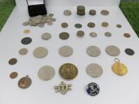 Collection of Assorted Coins, Commemorative Coins, Pin Badges (As Viewed/Inspected)