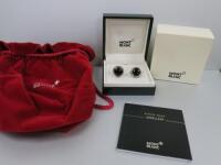 Pair of Mont Blanc Cuff Links in Box with Soft Carry Case.