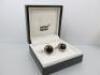 Pair of Mont Blanc Cuff Links in Box with Soft Carry Case. - 2