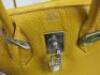 Taurillion Mustard Leather Birkin 35. Comes with Padlock, Key & Dust Cover.Hermes Taurillion Mustard Leather Birkin 35.Note: We have had an expert look to Authenticate this bag, they have declared it to be a "Replica" with the following remarks.Reasons fo - 6