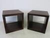 Pair of Raft Reclaimed Teak Wooden Cube Table. Size 40 x 40 x 40cm. (3.5cm Thick)