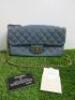 Chanel Blue Leather Crossbody Bag. S/N 17654924. Comes with Authenticity Card.