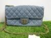 Chanel Blue Leather Crossbody Bag. S/N 17654924. Comes with Authenticity Card. - 2